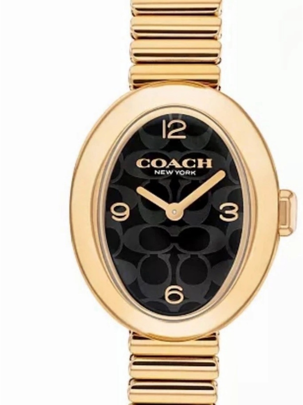 Coach Sammy Gold-Tone Black Dial Stretch Bracelet Watch